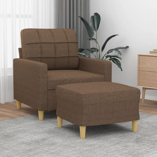 Generisch Sessel mit Hocker Braun 60 cm Stoff,Möbel,Sofas,19.7KG,3200996