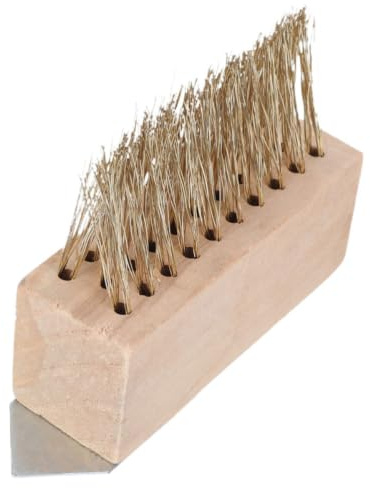 TOVINANNA Cepillo de Alambre de Acero Cobreado para Desherbar, Herramienta Manual para Eliminar Musgo Resistente, Madera Resistente y Uso Conveniente en Exteriores y Juntas de Pavimento