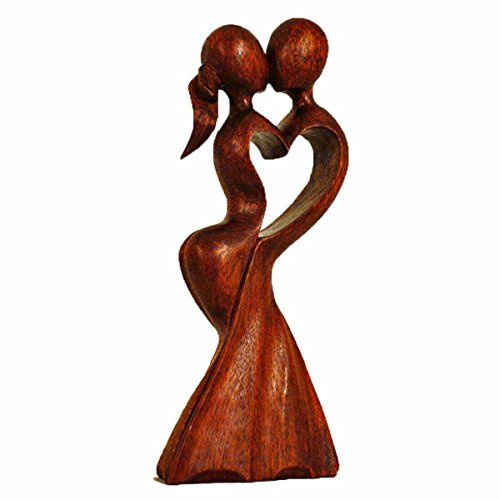 Simandra Holz Figur Skulptur Abstrakt Holzfigur Statue Afrika Asia Handarbeit Deko Hochzeit Größe 30 cm
