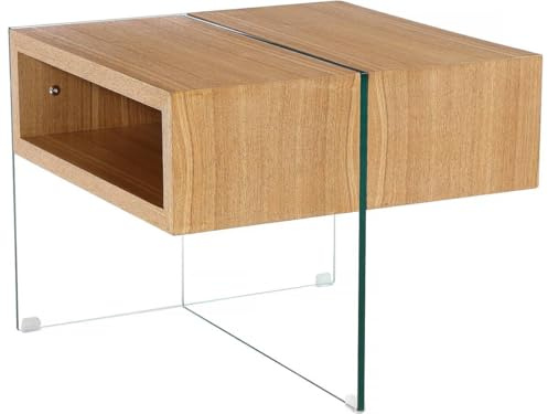 HABITAT ET JARDIN Table Basse Venezia - 60 x 60 x 50 cm - Finition chêne