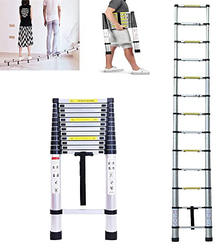 16.5FT 5M Telescoping Ladder Aluminium Extendable Foldable Retractable Lightweight Portable 150KG Capacity EN131