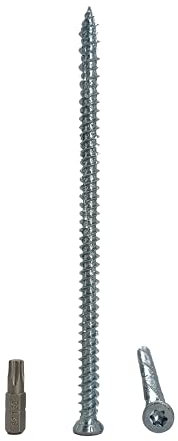 (20 Stück) Verzinkter Stahl 7,5 x 152 mm Betonrahmenschrauben Holzschrauben Torxkopf Mauerwerk Schraube Flachkopf (20, 7,5 x 152 mm)