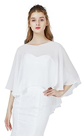 BEAUTELICATE Chal Mujer Fiesta Capa Gasa Estola Verano Elegante Vintage Bolero para Ceremonia Novia Boda Casuals（Marfil）