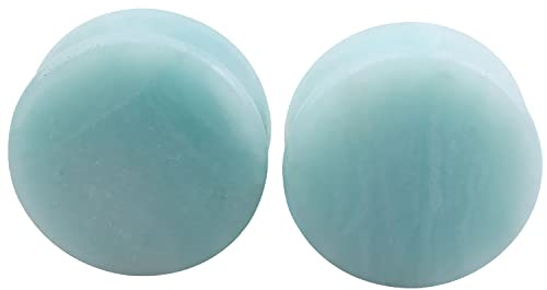 2 st gauge opal öronproppar piercing smycken set dubbel flare sadel stretch gages tunnel expander 5 mm, 16mm(5/8), Sten, Ingen ädelsten
