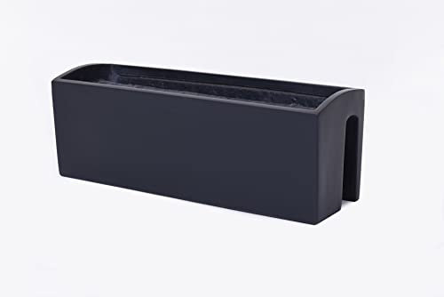 VIVANNO Balkonkasten Blumenkasten Fiberglas BALKONA Classic (22x60x19 cm, Anthrazit Matt)