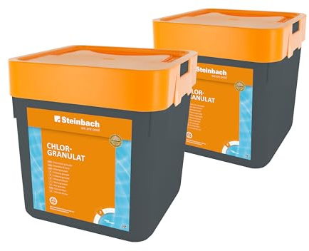 Steinbach Poolpflege Chlorgranulat - 0751205TV02-2x 5 kg - Schnelllöslich - Effektiv - Neutralisierend - auch für Erstdosierung und Schockbehandlung geeignet