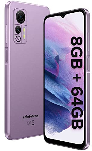 Ulefone Cellulare Offerta 4G 2022 Note 14 (64GB) Smartphone Android 12 Display 6.52 8GB RAM +128GB Espandibile 4500mAh Dual SIM 4G Telefono 5G WIFI, 3 Slot/GPS/Face ID(Viola)