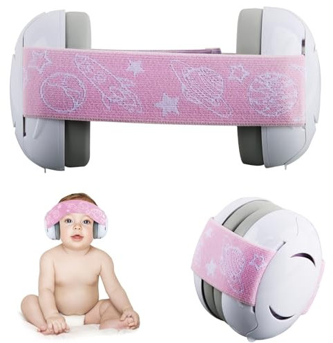 Darryy Cuffie Antirumore Neonato - Cuffie Super Confortevoli, Forniscono una Protezione Uditiva Affidabile per Bambini e Neonati di età Compresa Tra 0 e 3 anni, Cuffie Protezione Udito (rosa)