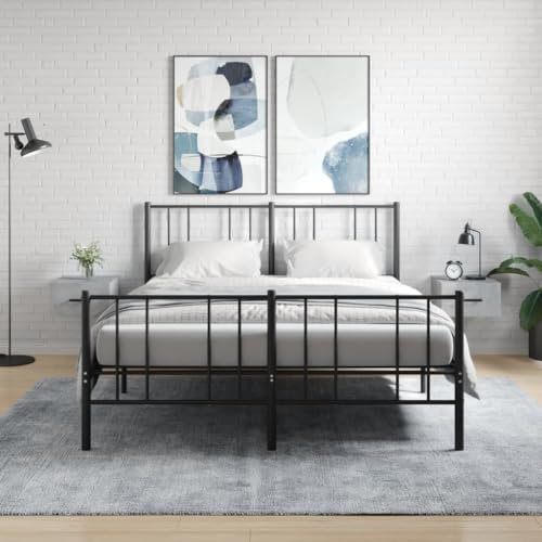 FENLAX Wand-Nachttisch aus Holzwerkstoff 35x35x20 cm 2 STK. Betongrau Nachttisch Hängend Holz Nachtkommode Nachtschrank Hängend Schlafzimmer Möbel Modern Bedside Table Nightstand
