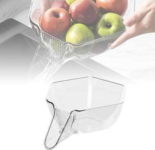 Multifunktionaler Abflusskorb 2024 New– Obst-Reinigungsschüssel mit Siebbehälter, Abflusskorb-Sieb für Küchenspüle, Nass- und Trocken-Trennfilterkorb (Clear)
