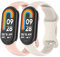Vancle 2 Stück Armband für Xiaomi Mi Band 8 / Xiaomi Mi Band 8 Damen Herren, Buntes Weiches Silikon Sport Ersatzarmbänder für Xiaomi Smart Band 9 / Smart Band 8 Uhrenarmband für Frauen Männer