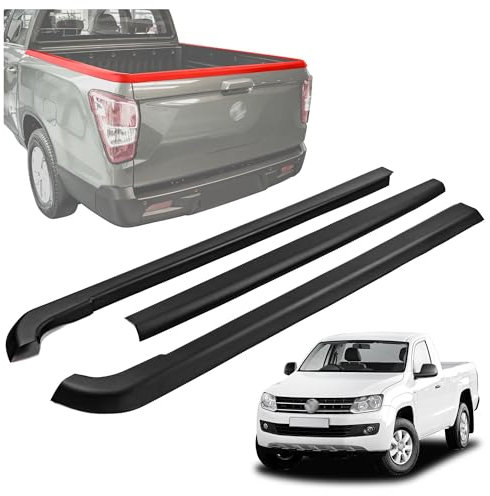 CHROMEMASTER Cubierta del Borde para la Superficie de Carga del Pick-up Compatible con VW Amarok Double Cab 4D PRE-FL 2010-2016 | Tira Protectora para el Borde de Carga; Protección contra Rayones