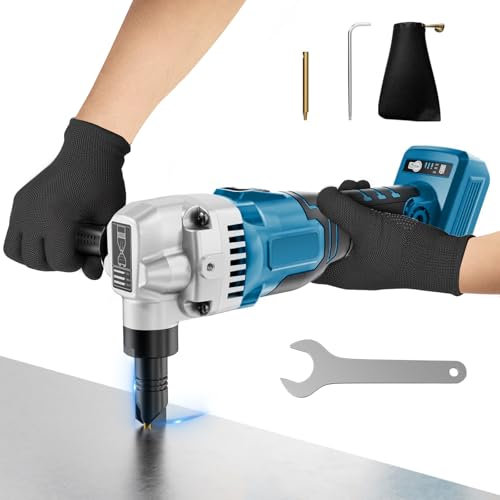 Blechknabber, Akkubetriebener Metallknabber Kompatibel mit Makita 18v Max Akku, Akku Knabber, Blechnibbler Aufsatz, 1900SPM, 3.5m/min, 950W, 3 Stufige Bürstenlose Elektro-Metallschere Blechknabber