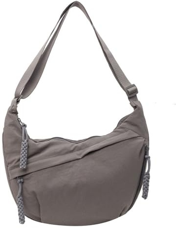 YiYunTE Crossbody Half Moon Bag Damen Groß Umhängetasche Schultertasche Moonbag Bauchtasche Bodybag Nylon Large Crossbag Women Cross Body Bag Hobo Crossover Halbmond Tasche Für Festival
