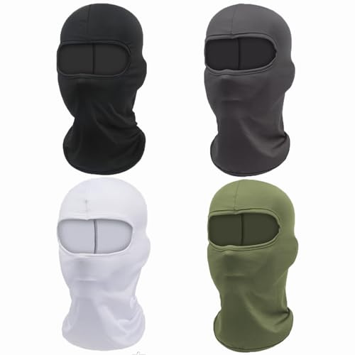 ATSNOSH 4 Stück Sturmhauben für Damen Herren, Motorradmaske, Balaclava, Skimaske, Fahrrad Gesichtsmaske, UV-Schutz, Dünn, Atmungsaktiv (DE/NL/SE/PL, Alphanumerisch, Einheitsgröße, 4 Stück)