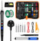 Soldering Iron Kit 90W LCD Adjustable Temperature 180-480°C, 16 in 1 Welding Tools with Switch 5 Soldering Tips, Solder Wire, Desoldering Pump, Wire Stripper Cutter, Stand, Tweezers, Tool Case