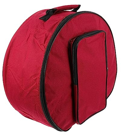 Rucksackkoffer für Snare Drums 13-14 Zoll mit Tragegurt, Rot | Oxford Gewebe, Tragbar für Outdoor Auftritte, Inklusive Zubehör für Snare Drums