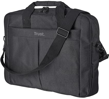 Trust Primo Sacoche pour Ordinateur Portable, Jusqu'à 16 avec 2 Poches de Rangement, Intérieur Rembourré, Sac Mince pour Voyage, Affaires, Travail, Collège - Noir (Lot de 2)