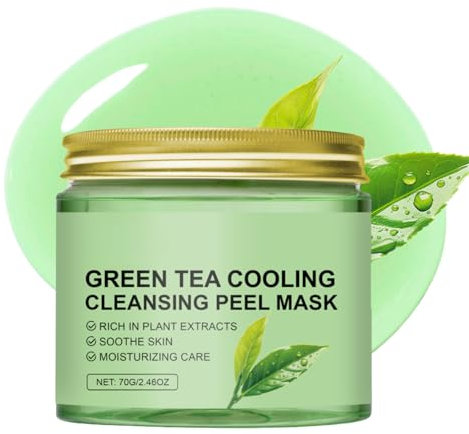 Green Tea Deep Cleanse Mask - Peel Off Face Masks for Men & Women- Pore Minimizer & Whitehead Remover with Tea Polyphenols- 70g Gel Peel Off Mask for Pores,Deep Cleaning Grease,Water Oil Balance