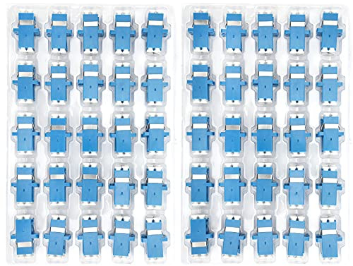 Fiber Optical Coupler LC to LC, UPC Duplex Flange Fibre Optic Connectors, Singlemode/Multimode, Insertion Loss: <0.2dB, Repeat Times: >1000 Times, Used in Optical Fiber Distribution Frame (ODF), 50Pcs