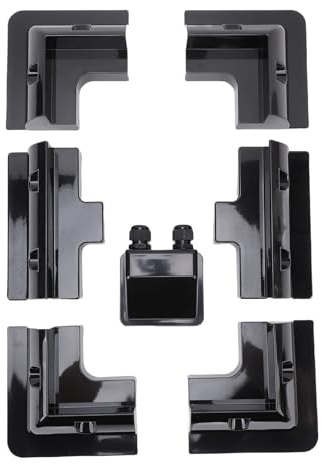 Yctze Panneaux de Montage d'angle du Panneau Solaire 4 PCS RV Van ABS Corner Bracket, Soleil, Boîte de Jonction à Double Trous, Compatible avec des Câbles de 6 Mm2 à 12 Mm2, Noir,