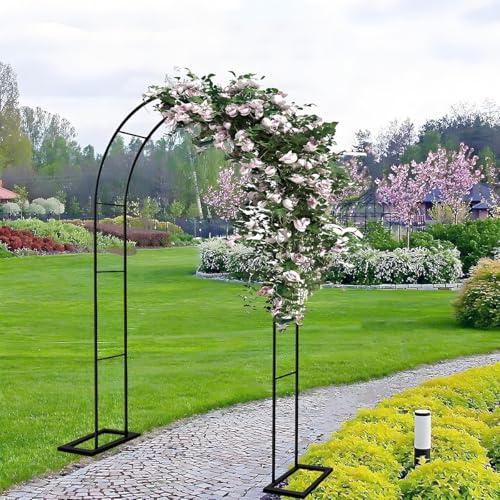 ZCFLWR Robuster Gartenbogen aus Eisen und Spalierbogen für Weinreben, Kletterpflanzen, Pergola-Laube, Hochzeitsdekoration im Freien, Metallbogen 1,2 m, 1,40 m, 1,8 m, 2,40 m, 3,0 m, 3,5 m (Schwarz,