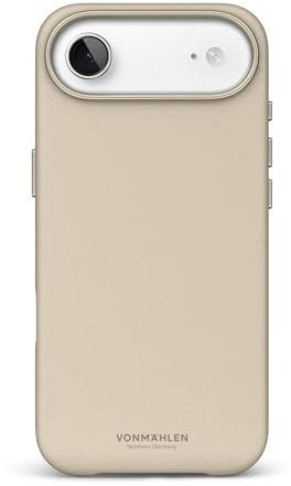 VONMÄHLEN Like Leather Case – Luxuriöse Hülle aus veganem Leder, kompatibel mit iPhone 17 Air und Mag-Safe, umweltbewusst und elegant - Cream