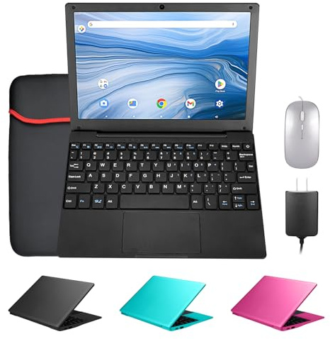 ZHAOHUIXIN Mini 10.1 inch Android 12 Laptop Computer, Portable Small Netbook Computer with Allwinner A133 CPU Android 12 OS 2GB RAM 64GB EMMC HD IPS Screen 1280x800 Pixel 0.3MP Camera (Black)
