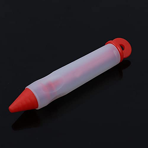 Saluaqui Icing Pen Cake Decorating Pen Icing Pen4 Nozzles Silicone Food Writing for Cake Decorating Chocolate Tools Dessert Art (Red)