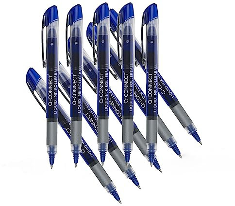 Q-Connect Liquid Ink Rollerball Pen Fine Blue (Pack of 10) KF50140