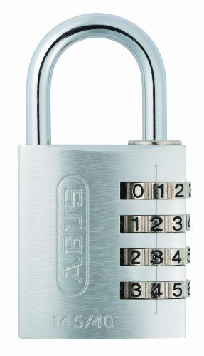 ABUS Zahlenschloss 145/40 Silber - Kofferschloss, Spindschloss u. v. m. - Aluminium-Vorhängeschloss - individuell einstellbarer Zahlencode - ABUS-Sicherheitslevel 4