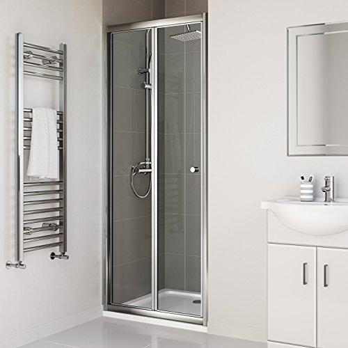 iBathUK 760mm Bifold Glass Shower Enclosure Reversible Folding Cubicle Door