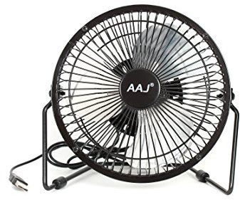 AAJ Mini USB 4 Inch Fan Desktop Super Mute Fan - Perfect for Laptop Notebook PC Desk Table Fan - Ideal for Office & Home Use - Metal Black
