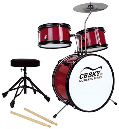 CB SKY 13 inch 5-piece Kids/Junior Drum Set Red/Beginner (Standard)/Kids musical toys, musical instrument