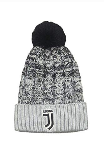 Juventus F.C. Berretto PON PON Inverno Deluxe Melange Pile Interno Logo Ufficiale JJ Originale