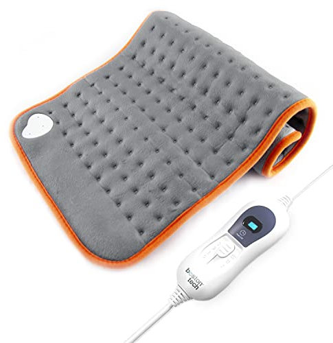 Termoforo Elettrico FlexiHeat | Microfibra Morbida 30x60cm | Riscaldamento Rapido | Sollievo dal Dolore | 3 Livelli di Temperatura + Spegnimento Automatico | Display Illuminato | Lavabile in Lavatrice