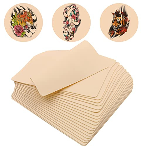 Pelle Finta per Tatuaggi, Rayyl 12 Pezzi Pelle Sintetica Tattoo 19 X 14.3cm Pelle Pratica Del Tatuaggio Accessori per Tatuaggi
