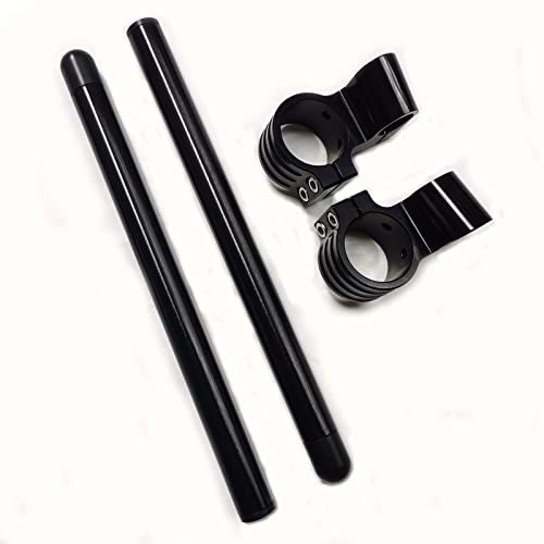 50mm Clip on Handlebars 1 Riser fit 50mm Fork Tube 7/8 Motorcycle bars, 50 mm Clip ons Handlebar CNC Black