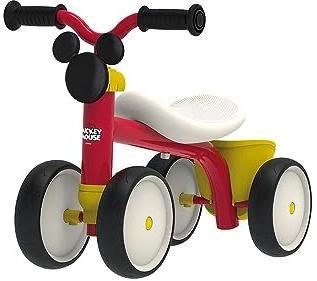 Smoby Toys - Mickey Mouse Rutschfahrzeug Rookie ab 1 Jahr - Rutscher aus Metall mit 4 Flüsterrädern, ergonomischem Sitz und Aufbewahrungsbox - für Kinder ab 12 Monaten (bis 25 kg)