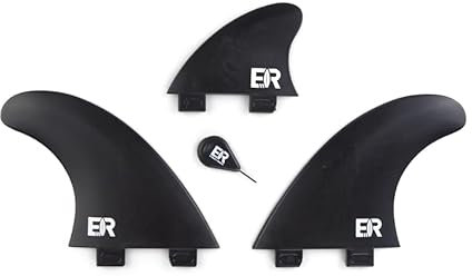 Eisbach Riders Sustainable Surfboard FCS Rapid River Surfing Set (Schwarz, Medium - 2.6) - Made in Germany aus recycelten Kunststoff