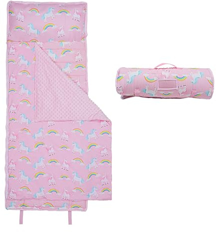 decalsweet Schlafsack Kinder, Faltbare Kinderschlafsack 150×60cm | mit Kopfkissen Reißverschluss,Schlafsack mit Kissen Abnehmbar,Leicht Reinigen,Outdoor Indoor Camping,für Mädchen Jungen