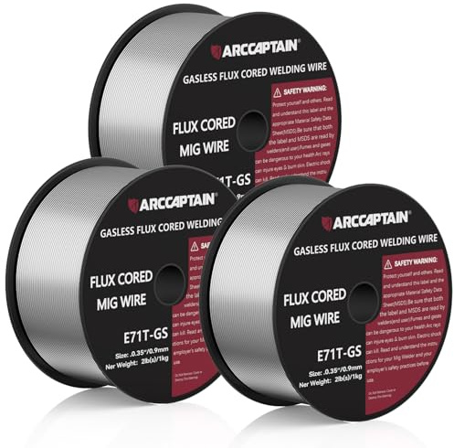 ARCCAPTAIN Flux Core Welding Wire .035, Flux Core Welding Wire 2lbs 3 Pack E71T-GS Gasless Low Splatter Mig Welding Wire Mild Carbon Steel Compatible With Lincoln Miller Forney Harbor Welder