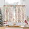 TOPICK Linen Blend Red Floral Kitchen Curtains 24 Inch Drop Small Cafe Curtains Light Filtering Short Curtain Tiers for Bathroom Cupboard Cabinet Sink Rod Pocket 2 Panels