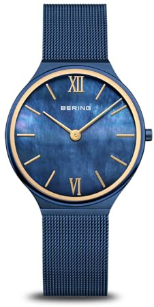 BERING Damen Uhr Quarz Movement - Ultra Slim Collection mit Edelstahl und Saphirglas 18434-397 - 3 ATM