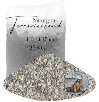 25 kg Terrarien Sand Terrarium Sand Terrarienkies hellgrau 1,0-3,15 mm
