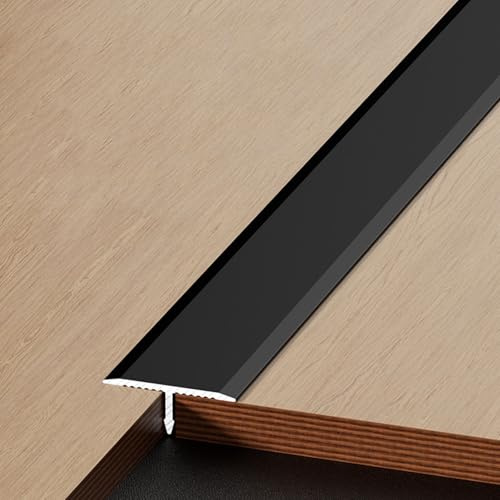 3 Stück Aluminium-T-Formleisten, T-Profil Übergangsprofil Übergangsschiene, Verbindungsböden Lücken Von Laminatdielenfliesen(Matte Black,120x4cm/47.2x1.6in)