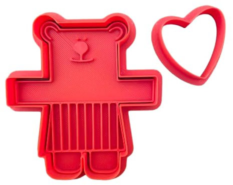 Tagliabiscotti.it - Orsetta con cuore - Cookies cutter - Tagliabiscotti - Formina - Cutter per realizzare biscotti o decorazioni torte in pasta di zucchero - Misura 8cm x 7cm x 1,2cm.