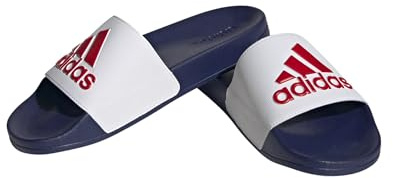 adidas Shower Adilette Badelatschen Slides (white, EU Schuhgrößensystem, Erwachsene, Numerisch, M, 42)