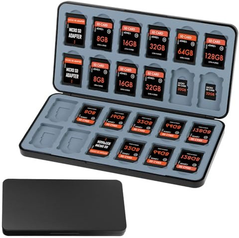 QWORK® Game Card Case Compatible with Switch Game Card with 20 Cards Slots & 20 Micro SD Cards Slots