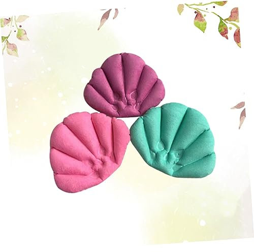 minkissy Inflatable Bath Pillow Set 3pcs Suction Cups Neck and Back Cushion for Spa and Bathroom Use, Household Waterproof Soft Support Accessories Random Color